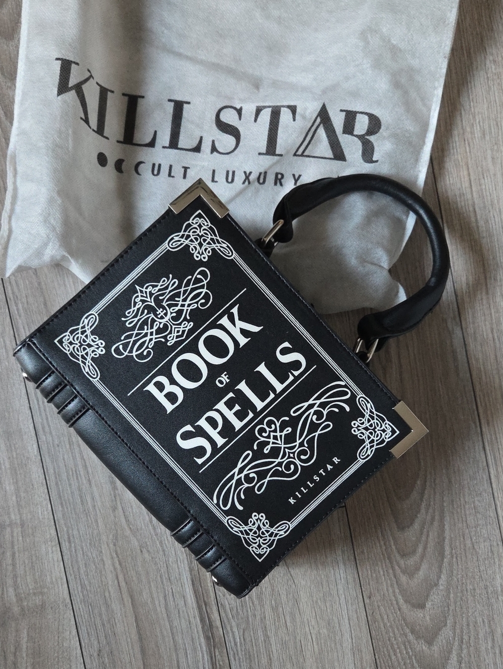 Killstar Black & White 'Book of Spells' Book-Style Handbag